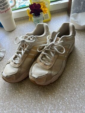 adidas Cream and Light Beige Lace-Up Sneakers